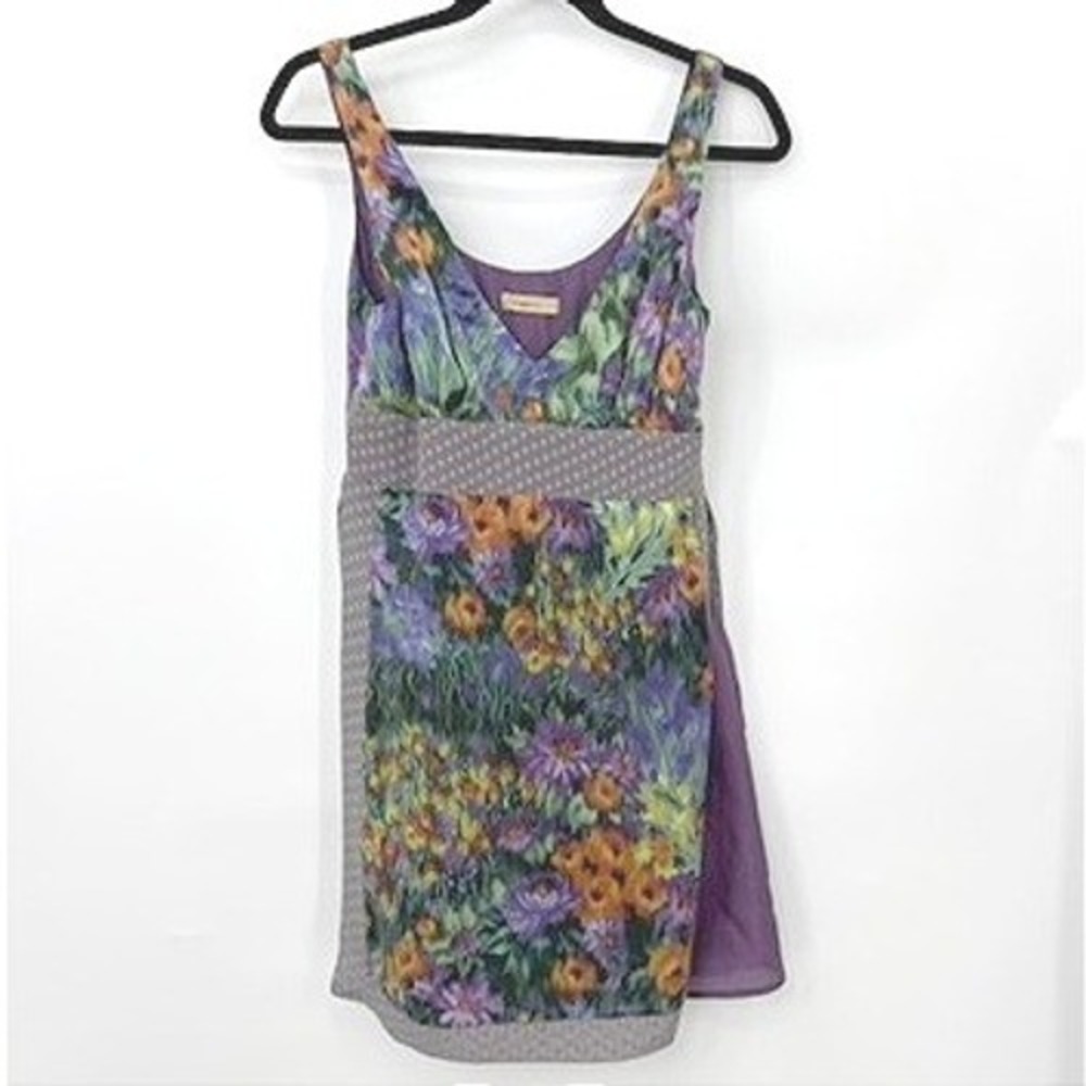 Ani Lee Floral Mini Dress Women 4 Fairycore Cottage Silk Y2K Whimsy Boho Rare